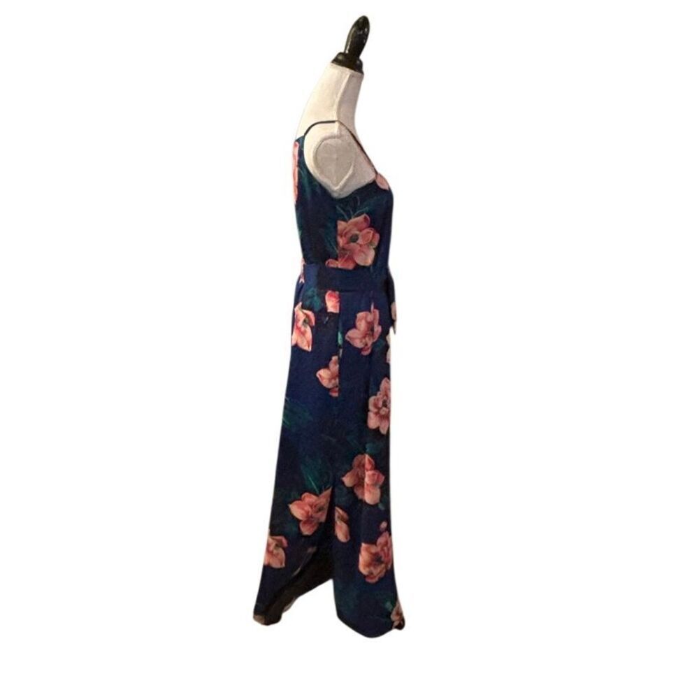 Banana Republic Navy Floral Maxi Dress Spaghetti Strap Size Large - Picture 6 of 11